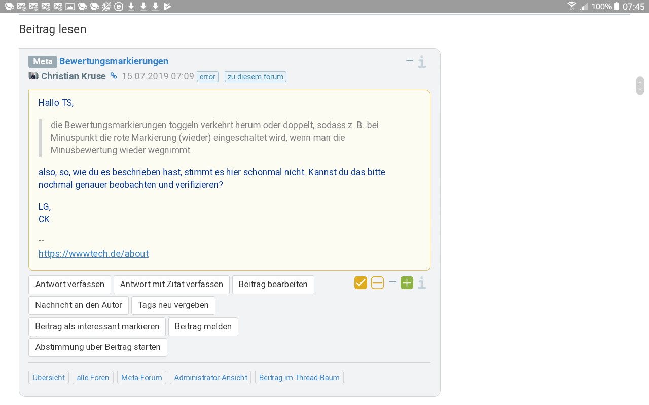 Markierunv ist grün